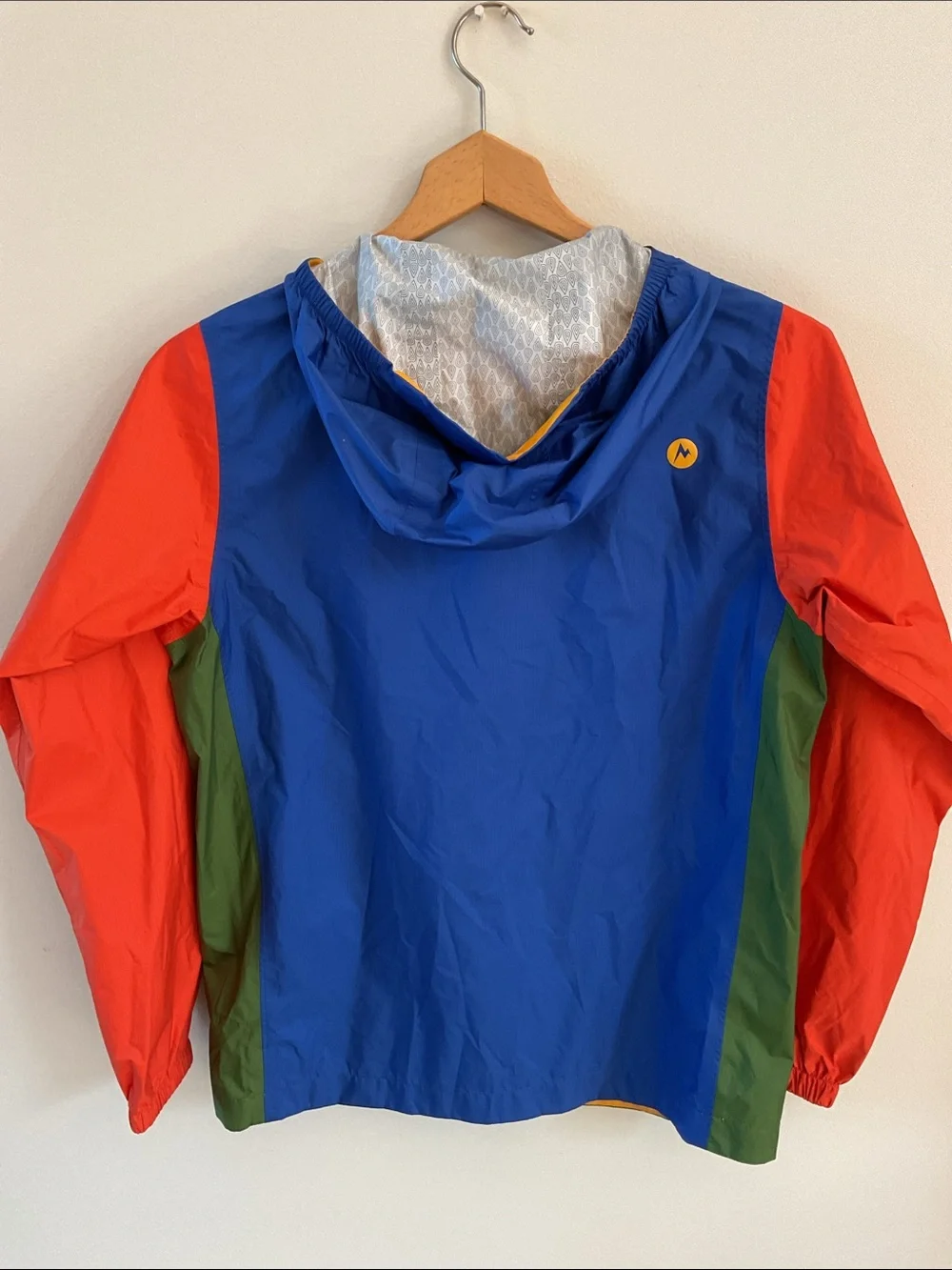 Kids Marmot Colorblock Hooded Rain Jacket Size L